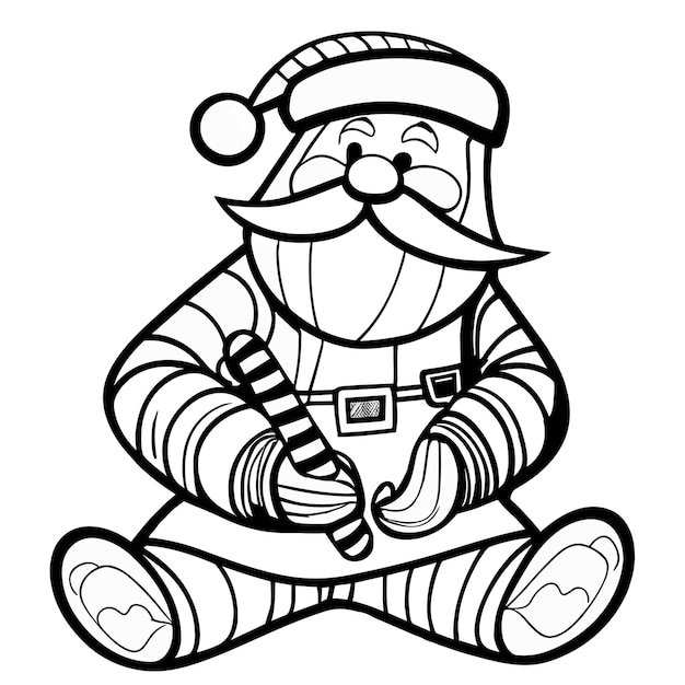 Un coloriage avec une IA générative du Père Noël