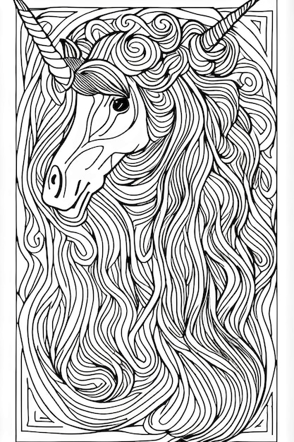 Coloriage licorne pour enfants et adultes