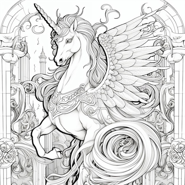 le coloriage de la licorne