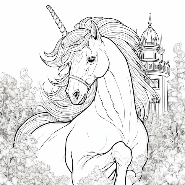 le coloriage de la licorne