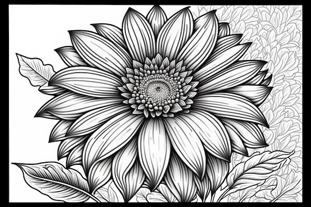 Coloriage lignes de pensée de fleurs