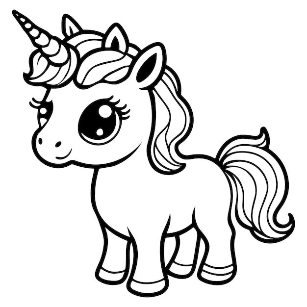 Coloriage mignon bébé licorne pour les enfants