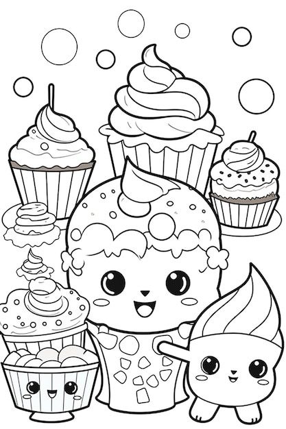 Photo coloriage mignon et kawaii pour les enfants