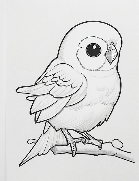 Coloriage mignon d'oiseau pour les enfants