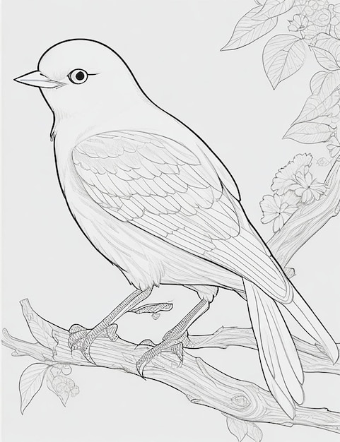 Coloriage mignon d'oiseau pour les enfants