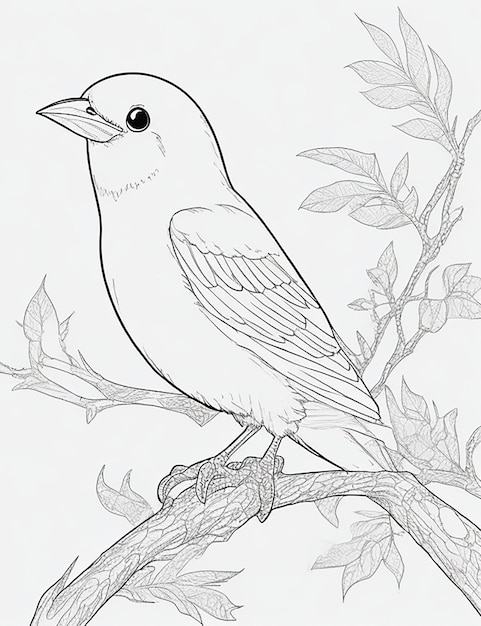 Coloriage mignon d'oiseau pour les enfants