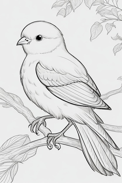 Coloriage mignon d'oiseau pour les enfants