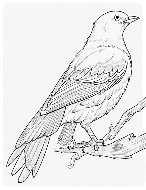 Coloriage mignon d'oiseau pour les enfants