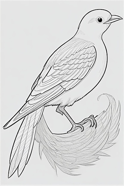 Coloriage mignon d'oiseau pour les enfants