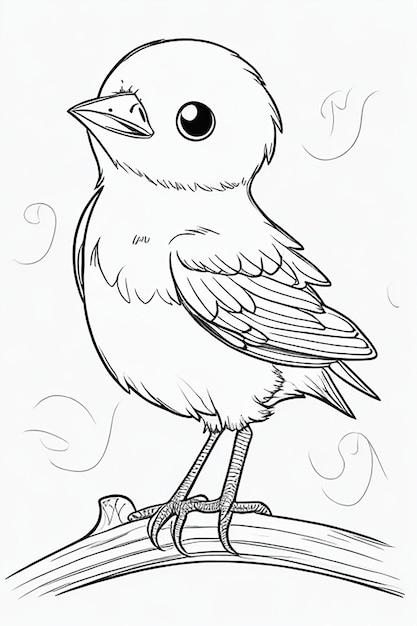 Coloriage mignon d'oiseau pour les enfants