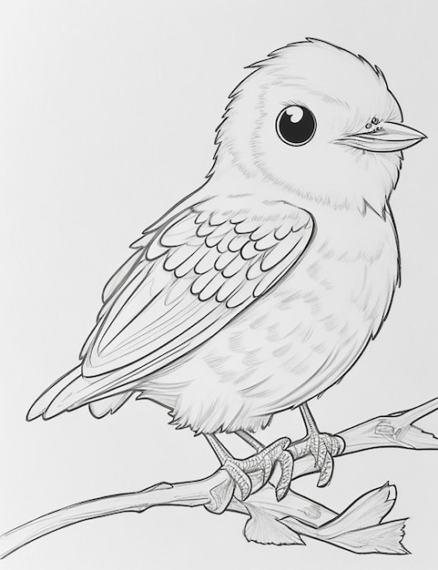 Coloriage mignon d'oiseau pour les enfants