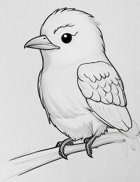 Coloriage mignon d'oiseau pour les enfants