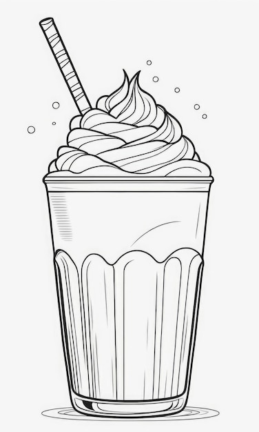 Coloriage de milk shake pour les enfants