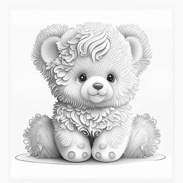 Coloriage ours en peluche moelleux pour adultes Coloriage pour enfants