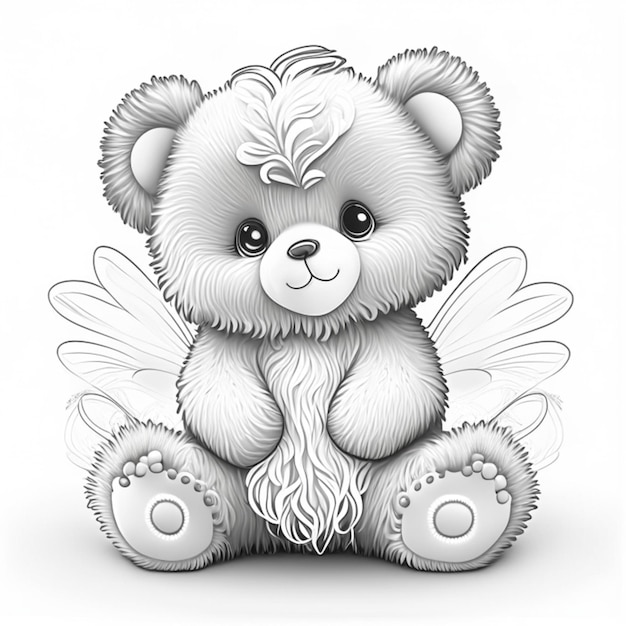 Coloriage ours en peluche moelleux pour adultes Coloriage pour enfants