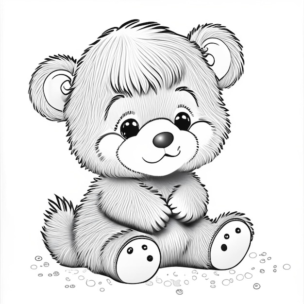 Coloriage ours en peluche moelleux pour adultes Coloriage pour enfants