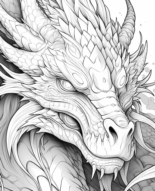 Photo coloriage page de livre dragons couleur contour en gras haute qualité grandes images