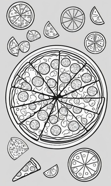 Photo coloriage de pizza pour les enfants