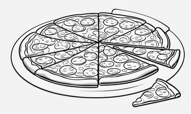 Photo coloriage de pizza pour les enfants