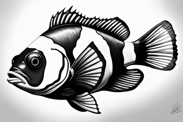 Photo coloriage poisson perdu pour enfants qualité poster imprimable