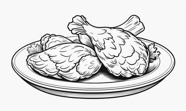 Photo coloriage de poulet frit pour les enfants