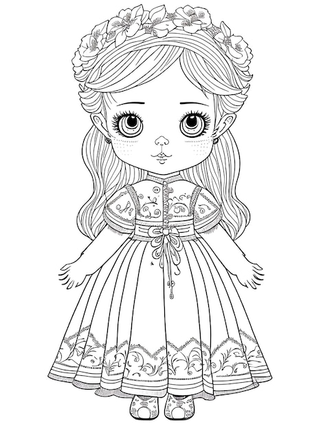 Images de Coloriage Poupee – Téléchargement gratuit sur Freepik