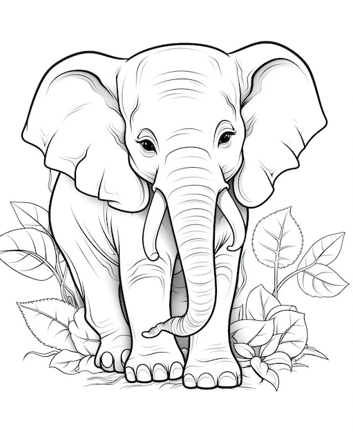 coloriage pour le dessin animé d'éléphant pour enfants