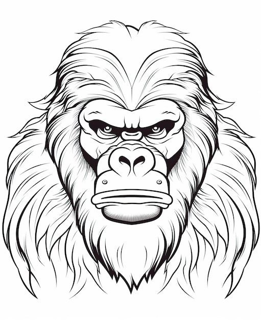 coloriage pour le dessin animé Gorille pour enfants