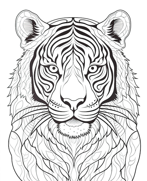 coloriage pour les dessins animés de tigres pour enfants