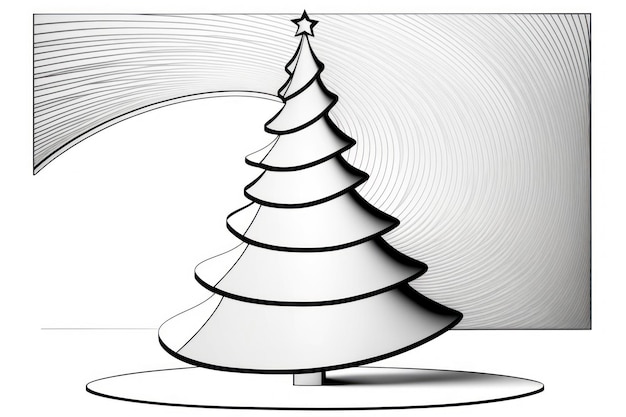 Photo coloriage pour enfants arbre de noël pense lignes sans ombre