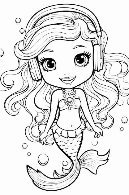 Coloriage pour enfants sirène