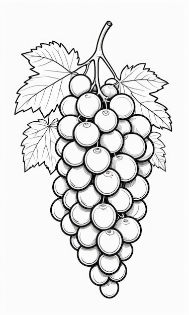 Photo coloriage de raisin pour les enfants