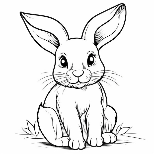 Coloriage Simple Pour Les Enfants De 3 Ans Avec Un Lapin