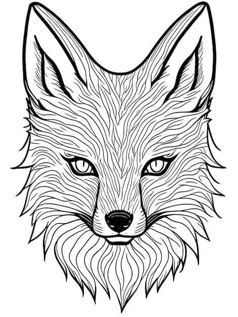 Photo coloriage de visage d'animal pour colorier