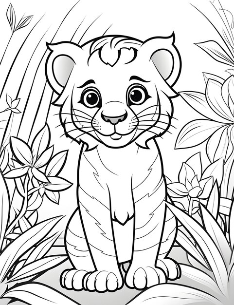 Coloriages d'animaux de la jungle mignons pour les enfants