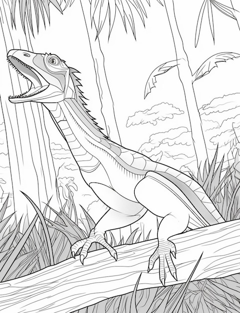 Coloriages de dinosaures et de dinosaures pour les enfants générative ai