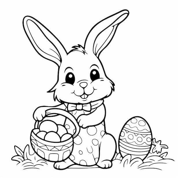 Coloriages de lapin de Pâques pour enfants et adultes