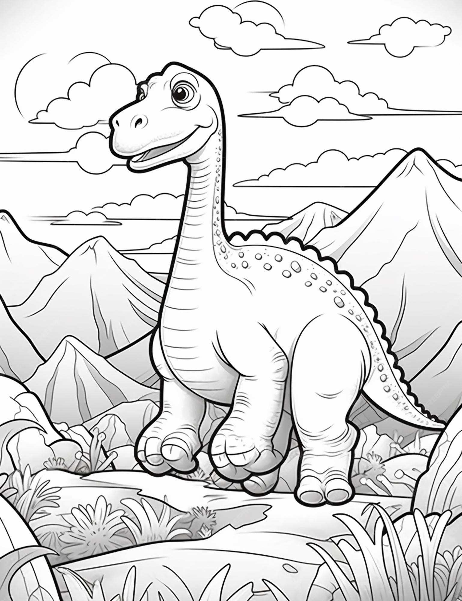 Coloriage dinosaures pour enfant à colorier ou sabler