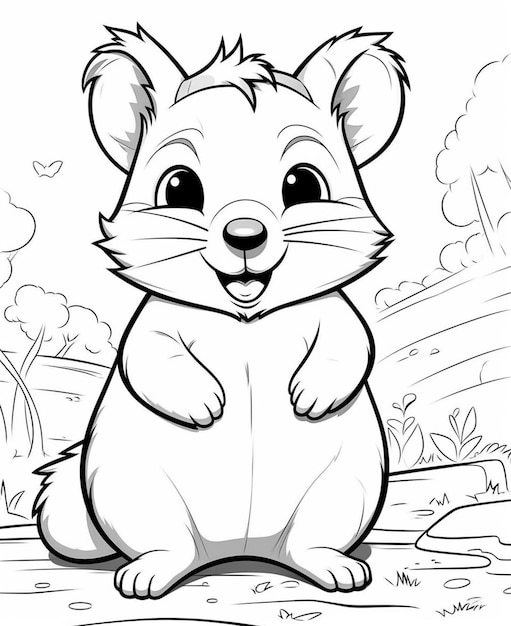 Coloriages pour les enfants de hamster générative ai