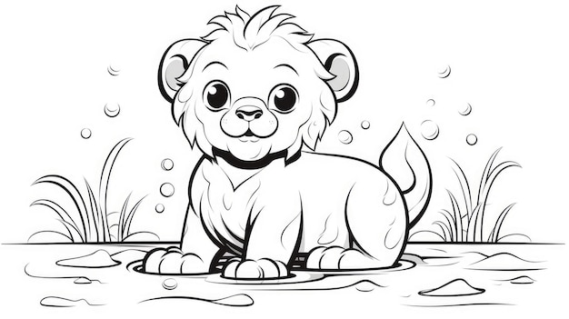 Coloriages simples pour enfants lion