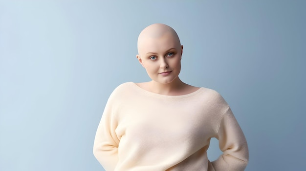 Combattante gracieuse Un symbole de force pour la Journée mondiale du cancer cheveux moins jour de cancer de la femme