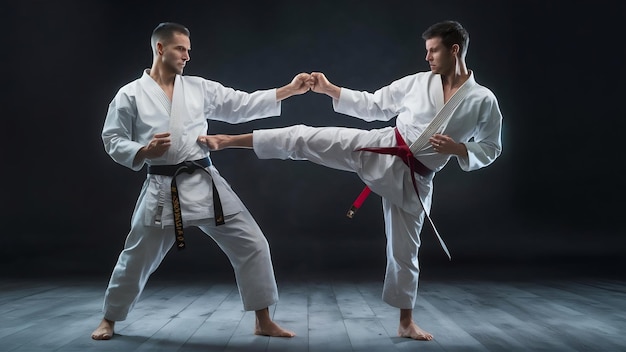 Photo les combattants de karaté