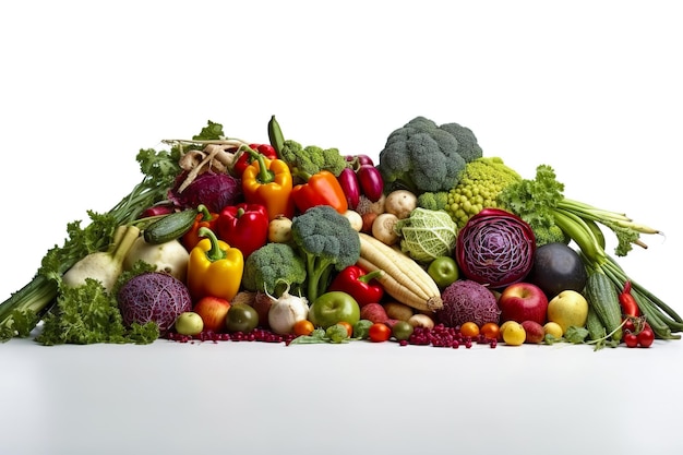 Une combinaison de fruits et légumes frais pour la photographie en serrexAxA
