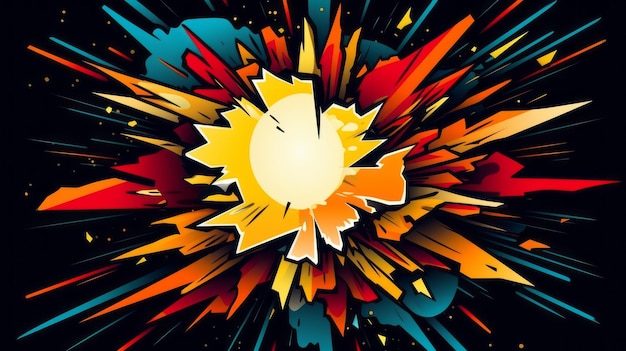 Comic Boom Explosion Cloud Artwork pour une touche colorée de dynamisme visuel Bande dessinée à l'ancienne