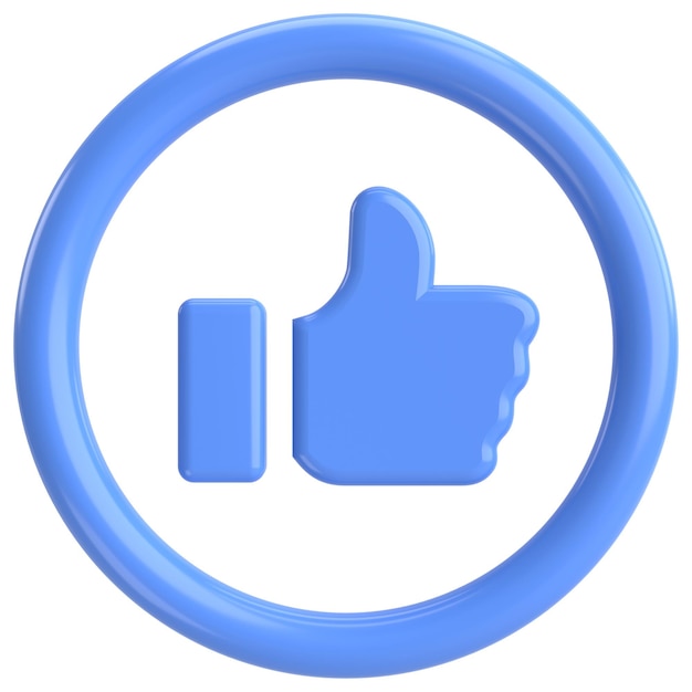 Comme le bouton comme l'icône 3D illustration