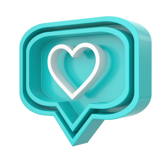 Comme l'icône Icône de l'amour Illustration 3D