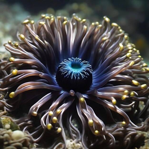 Photo comme la lumière du soleil filtre à travers les profondeurs des océans ai