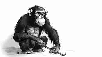 Photo commentaire politique énergique étude de personnage de singe dans le style kombuchapunk