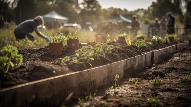 Communauté en croissance Planter un jardin ensemble