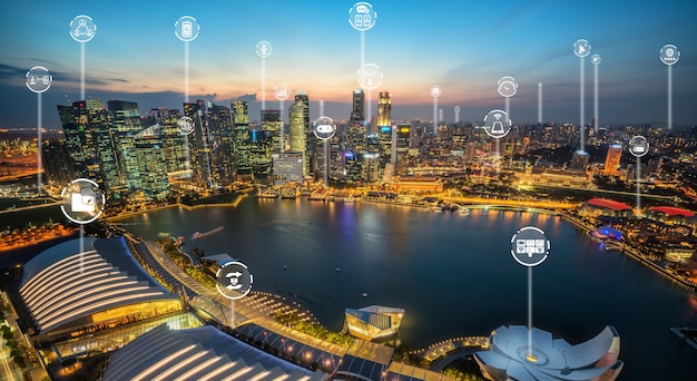 Communication avancée et connexion au réseau Internet mondial dans la ville intelligente